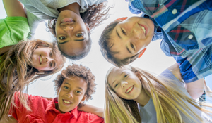 Diverse students from an inclusive school