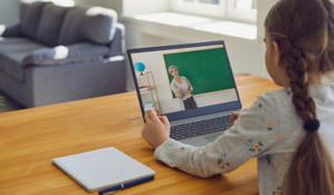 Student using video for training while at home