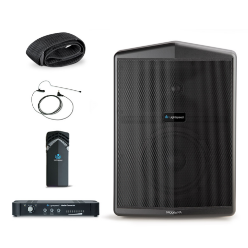 Lightspeed Mobile PA with Flexmike, Media Connector and Headset Mic for instructional audio in the classroom