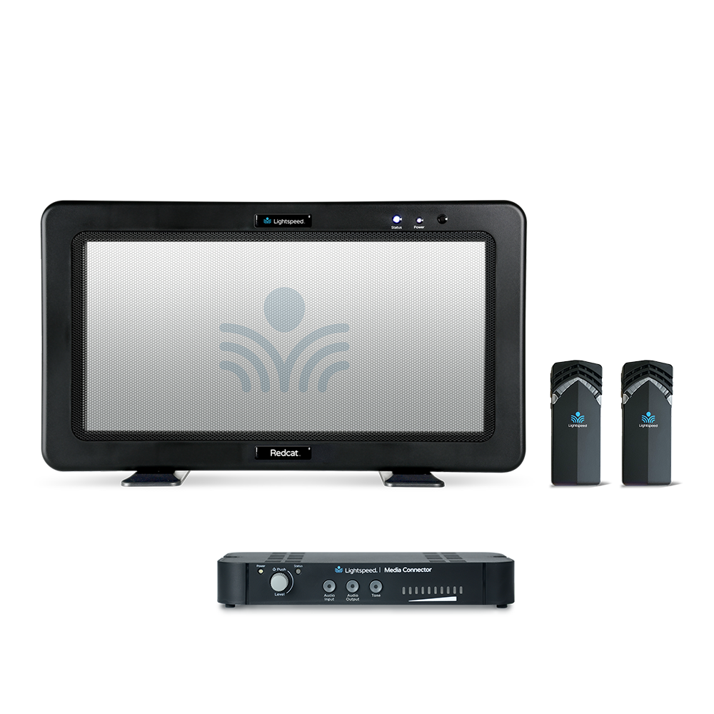 Lightspeed Redcat with two Flexmikes and Media Connector for instructional audio in the classroom