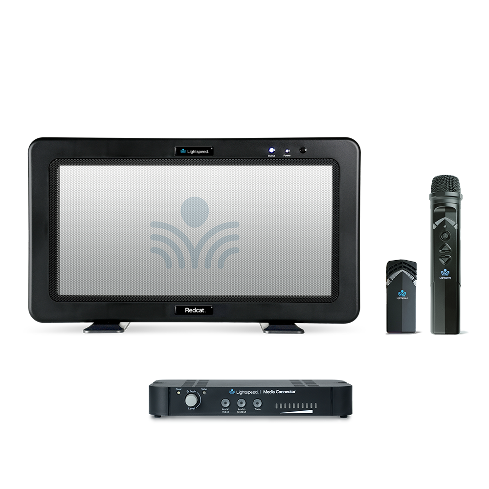 Lightspeed Redcat with Flexmike, Sharemike and Media Connector for instructional audio in the classroom